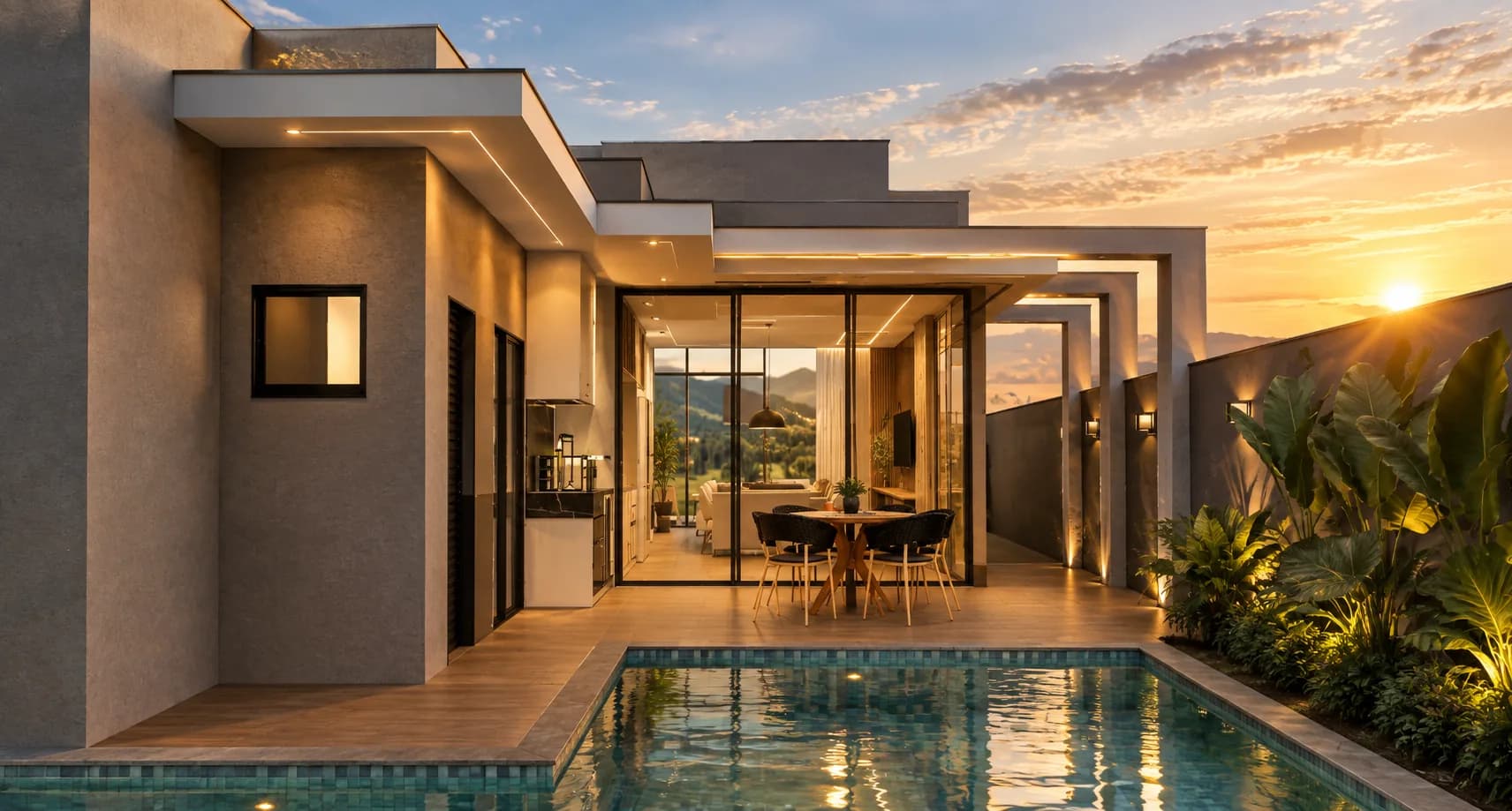 Gourmet e piscina no pátio dos fundos